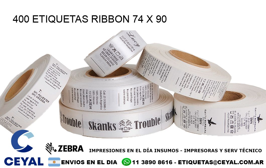 400 ETIQUETAS RIBBON 74 x 90