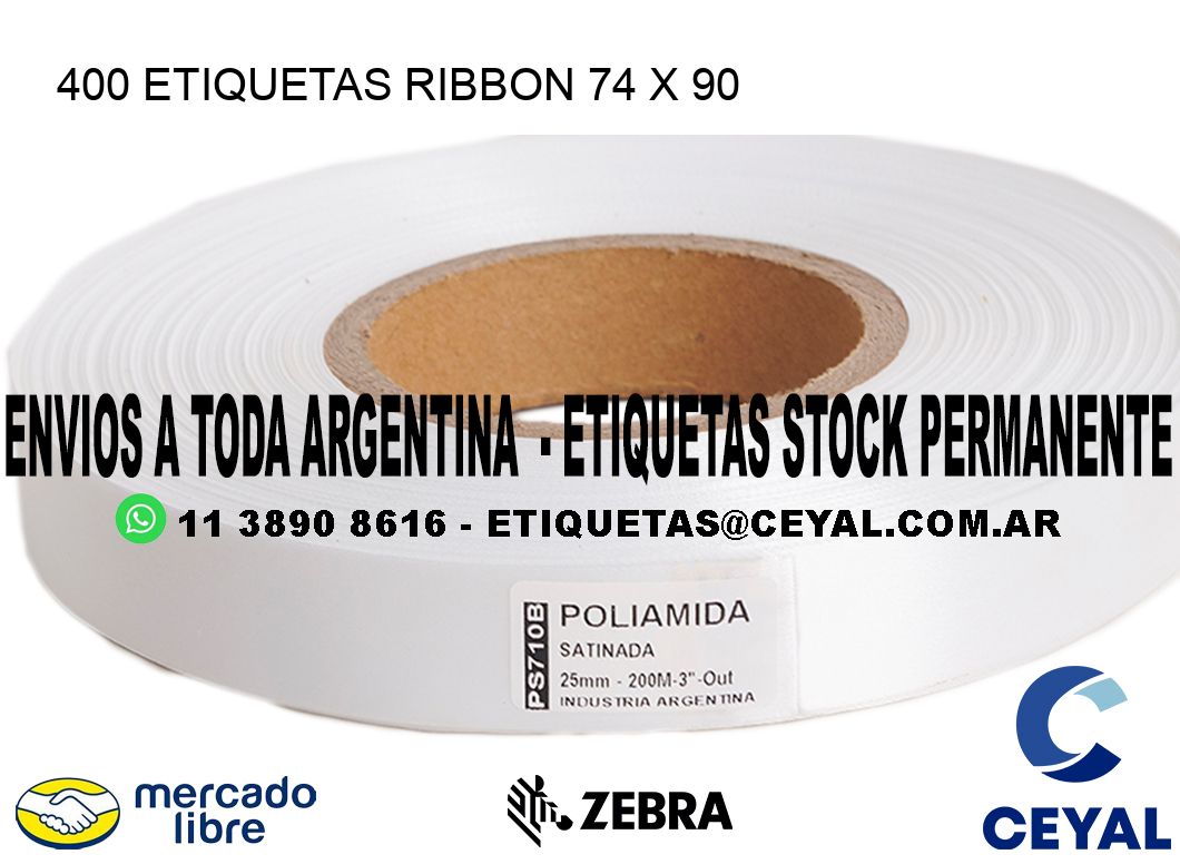 400 ETIQUETAS RIBBON 74 x 90