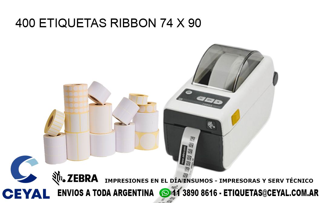 400 ETIQUETAS RIBBON 74 x 90