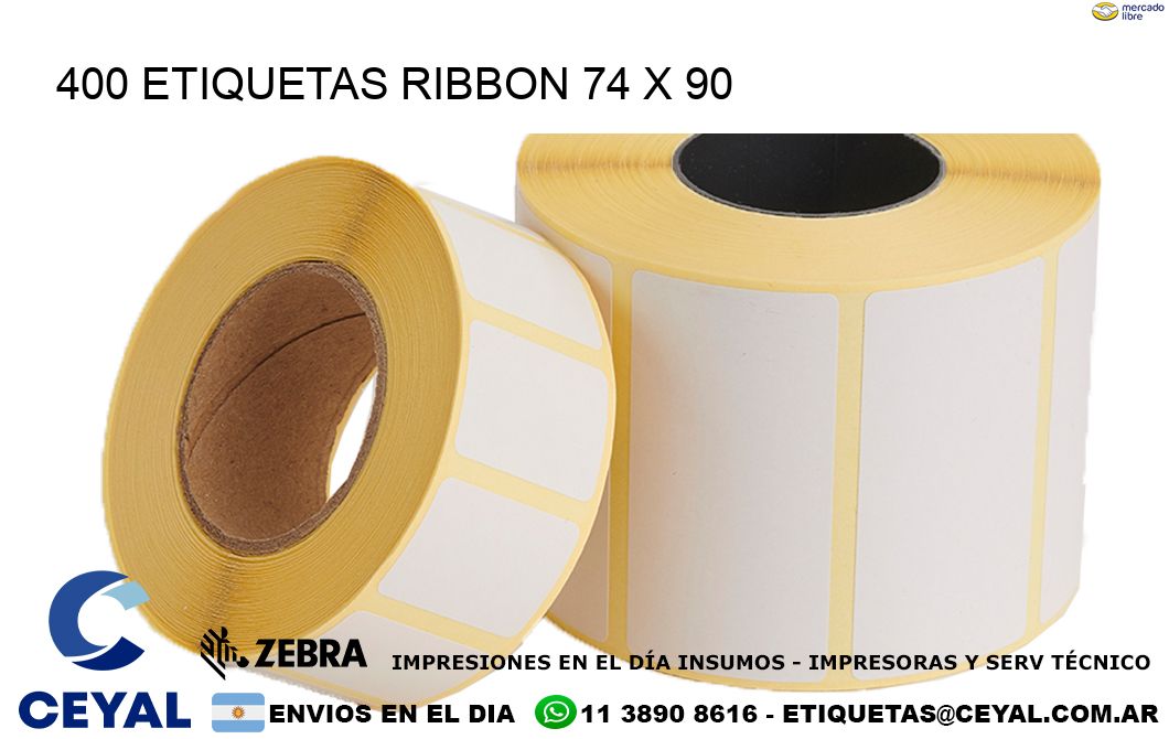 400 ETIQUETAS RIBBON 74 x 90