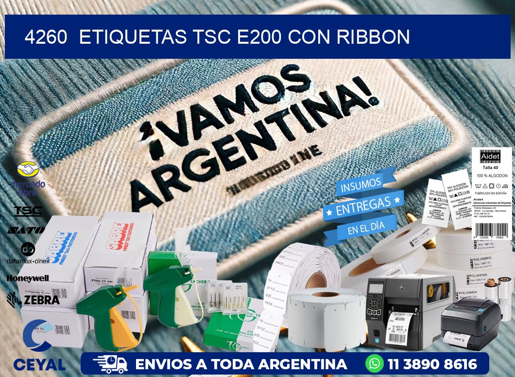 4260  ETIQUETAS TSC E200 CON RIBBON