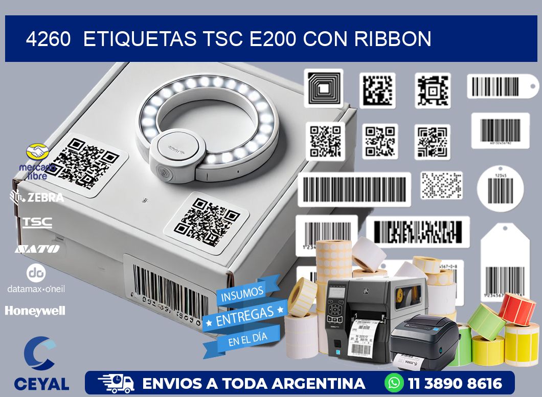 4260  ETIQUETAS TSC E200 CON RIBBON