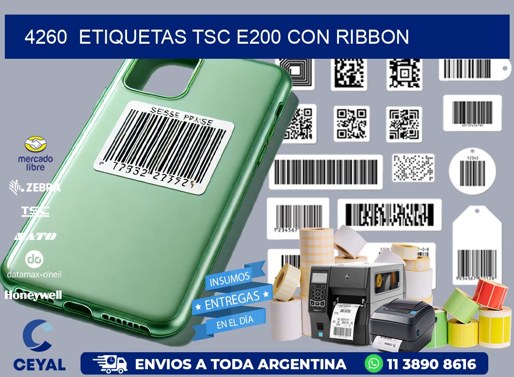 4260  ETIQUETAS TSC E200 CON RIBBON