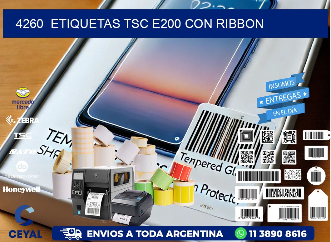 4260  ETIQUETAS TSC E200 CON RIBBON