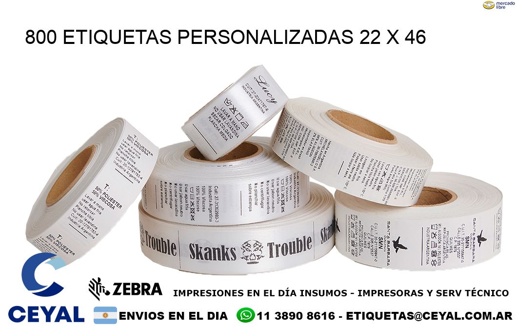 800 ETIQUETAS PERSONALIZADAS 22 x 46