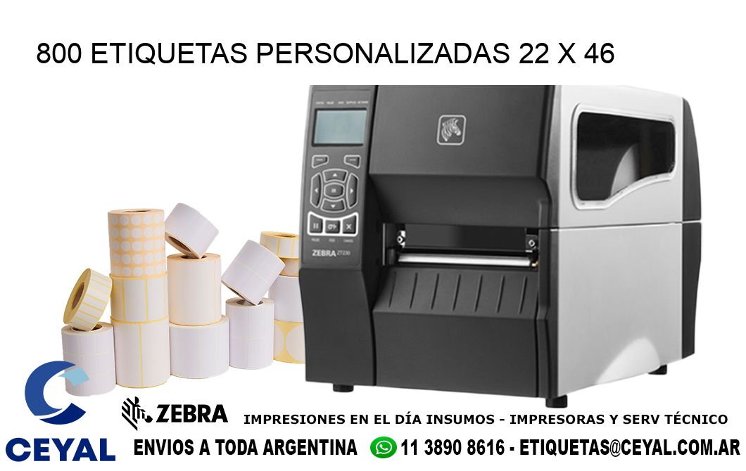 800 ETIQUETAS PERSONALIZADAS 22 x 46