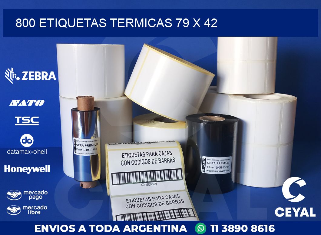 800 ETIQUETAS TERMICAS 79 x 42