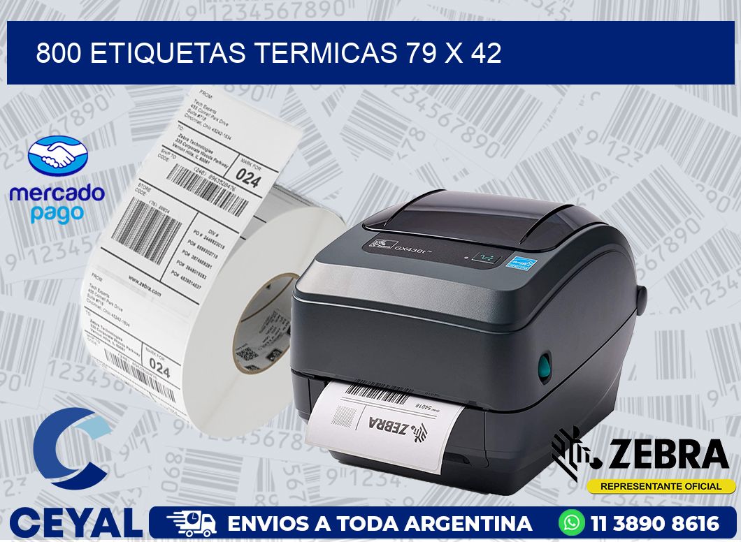 800 ETIQUETAS TERMICAS 79 x 42