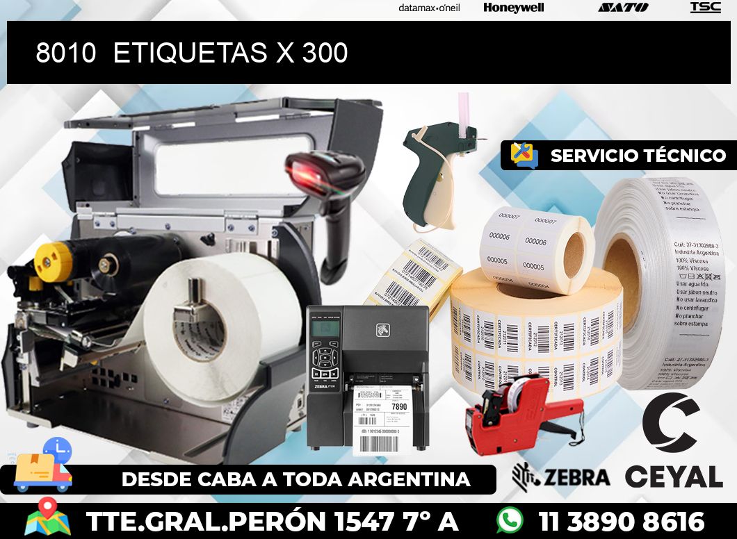 8010  ETIQUETAS X 300