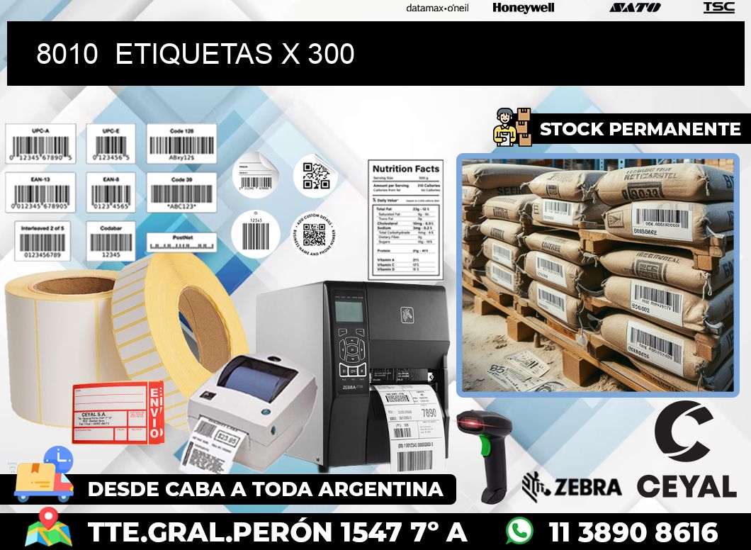 8010  ETIQUETAS X 300