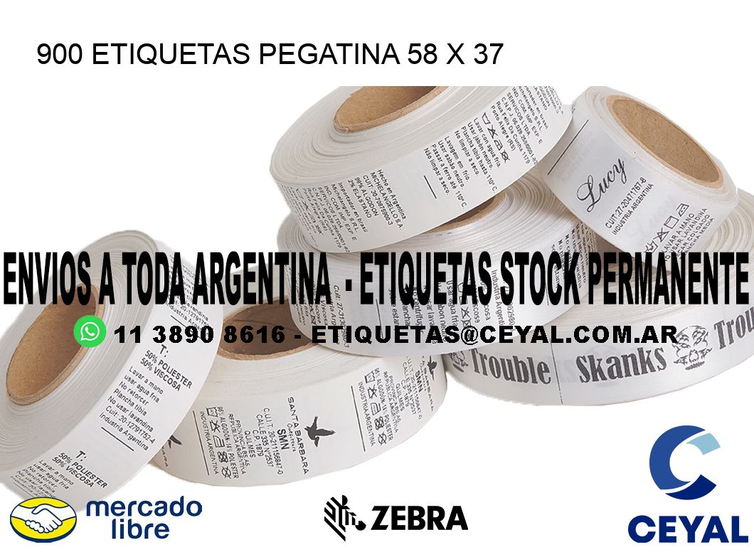 900 ETIQUETAS PEGATINA 58 x 37