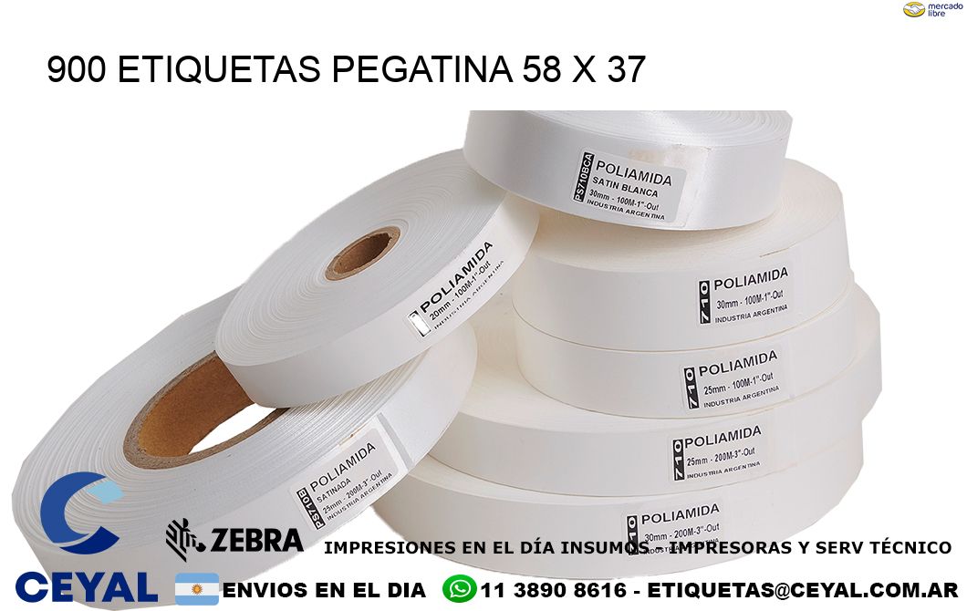 900 ETIQUETAS PEGATINA 58 x 37