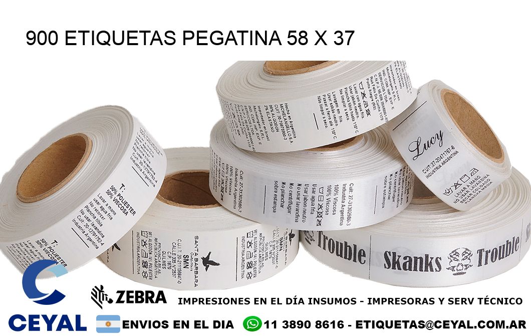 900 ETIQUETAS PEGATINA 58 x 37