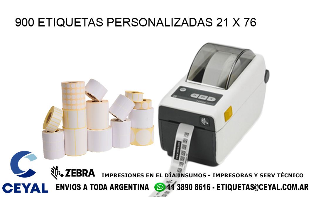 900 ETIQUETAS PERSONALIZADAS 21 x 76