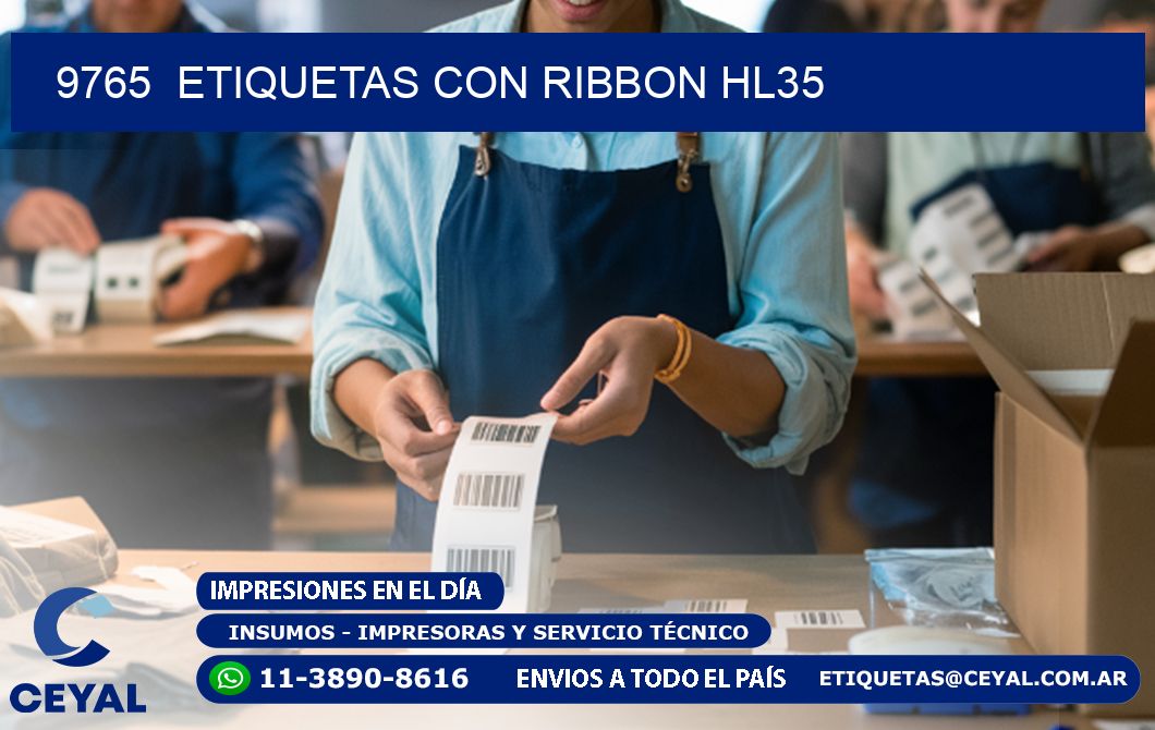 9765  ETIQUETAS CON RIBBON HL35