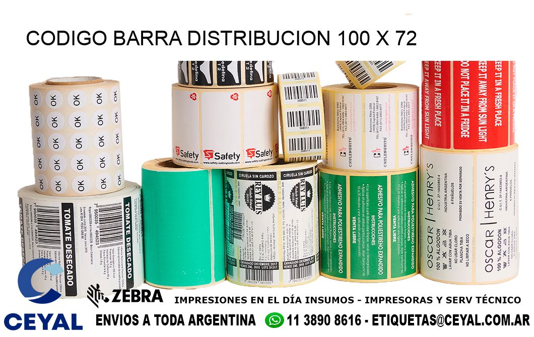 CODIGO BARRA DISTRIBUCION 100 x 72