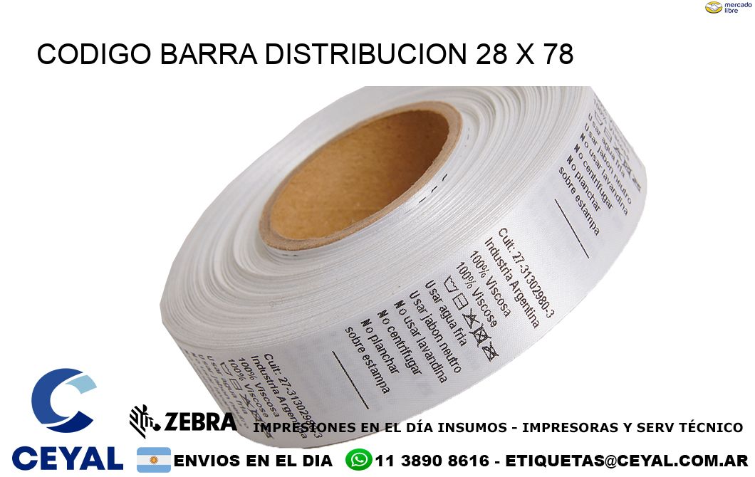 CODIGO BARRA DISTRIBUCION 28 x 78