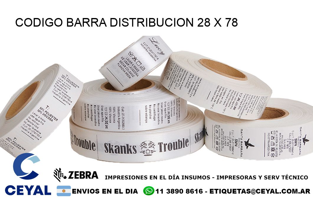 CODIGO BARRA DISTRIBUCION 28 x 78