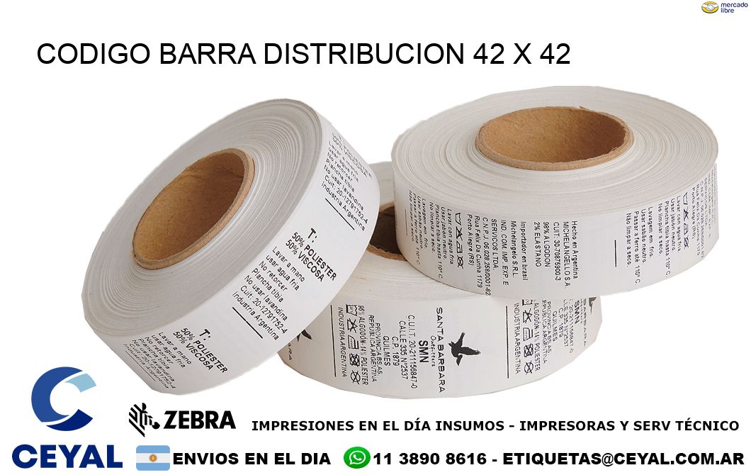 CODIGO BARRA DISTRIBUCION 42 x 42