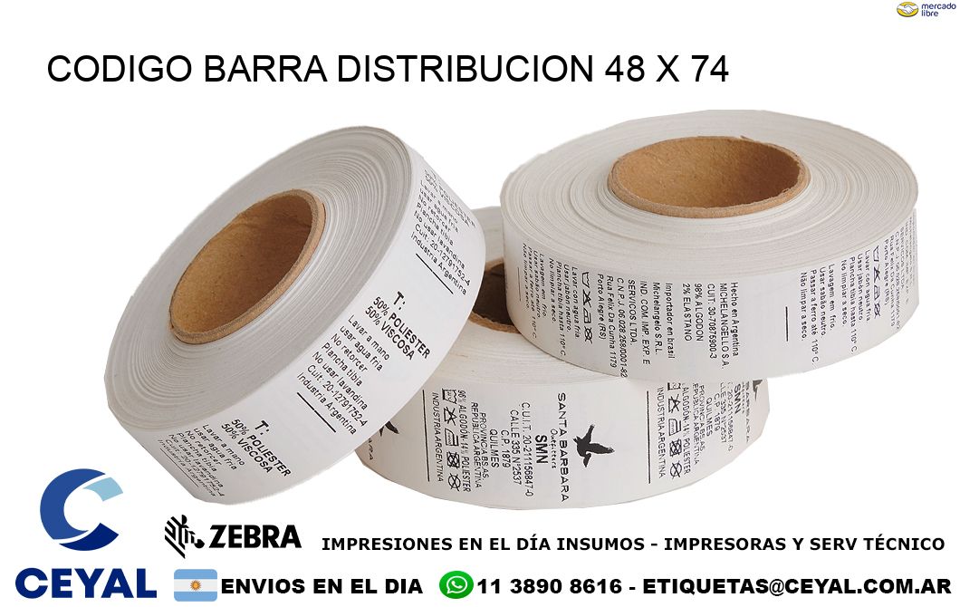 CODIGO BARRA DISTRIBUCION 48 x 74