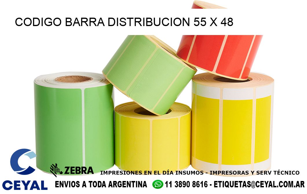 CODIGO BARRA DISTRIBUCION 55 x 48