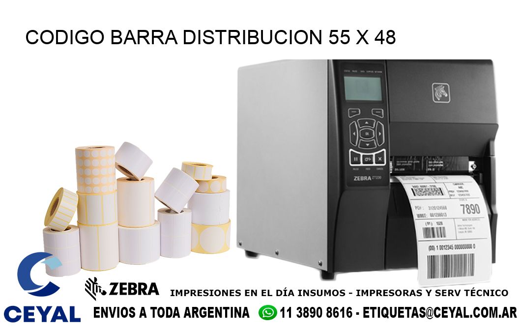 CODIGO BARRA DISTRIBUCION 55 x 48