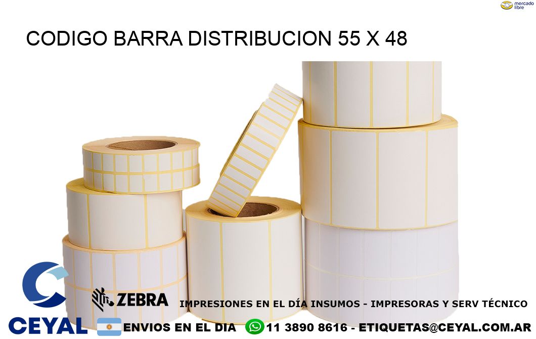 CODIGO BARRA DISTRIBUCION 55 x 48