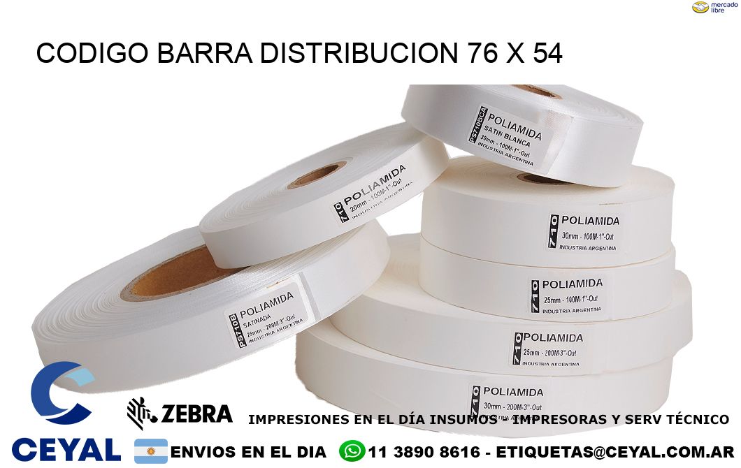 CODIGO BARRA DISTRIBUCION 76 x 54