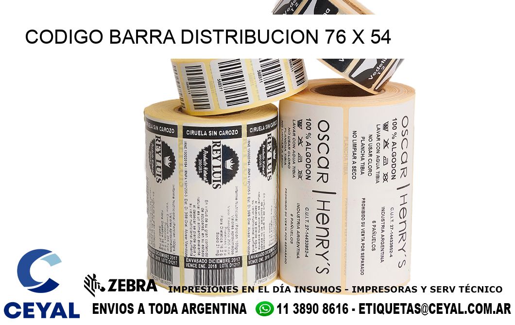 CODIGO BARRA DISTRIBUCION 76 x 54