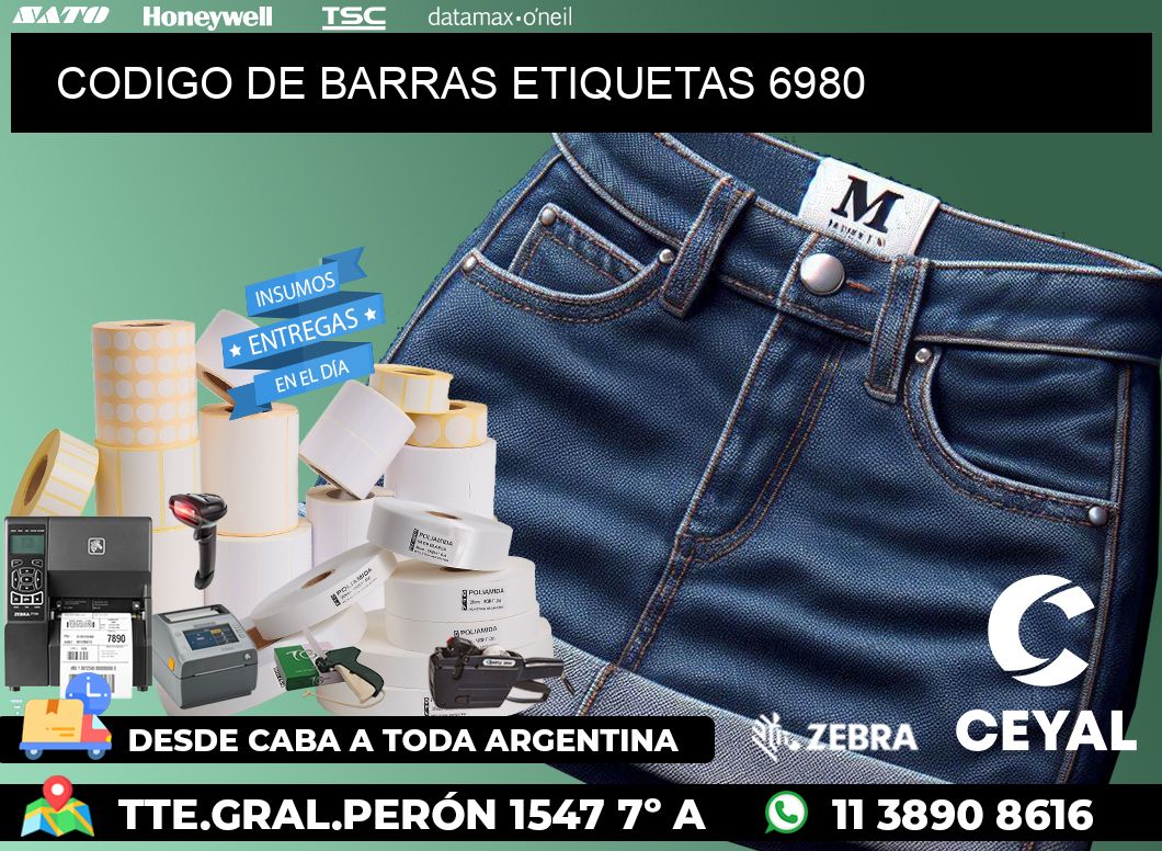 CODIGO DE BARRAS ETIQUETAS 6980