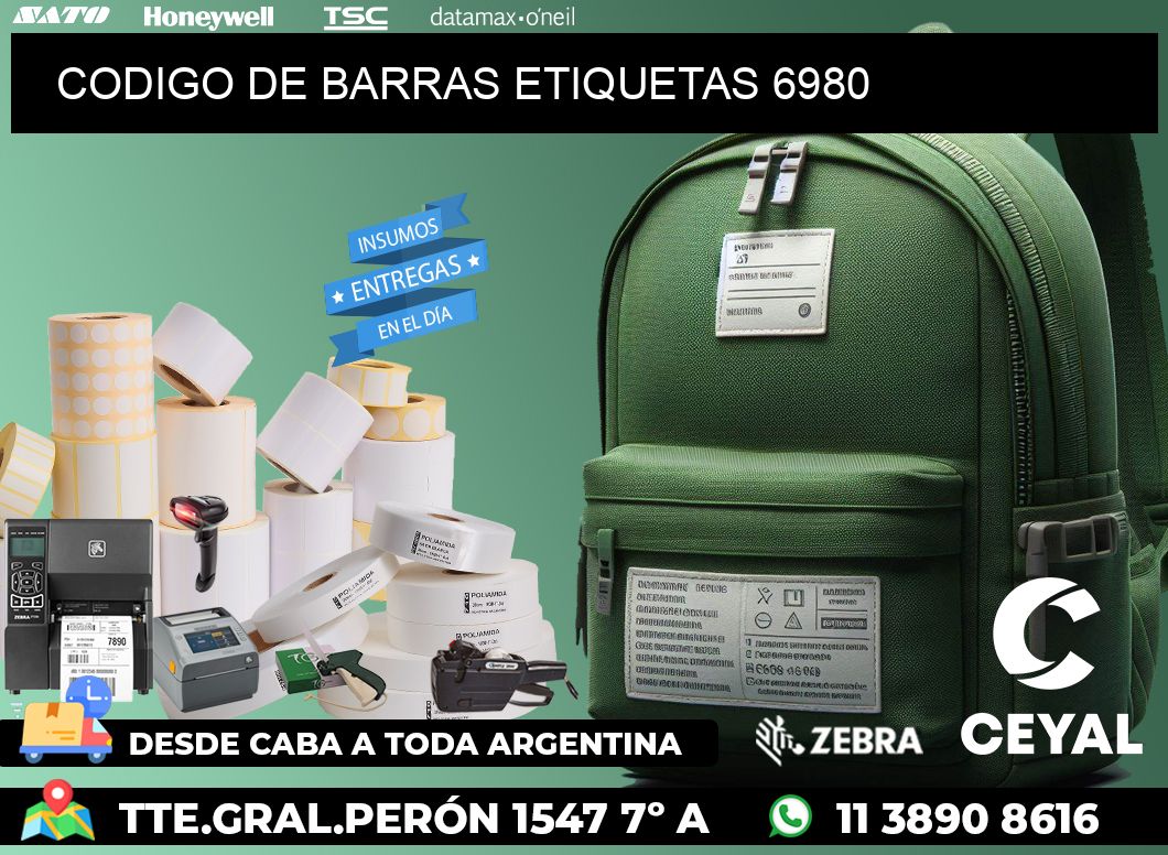 CODIGO DE BARRAS ETIQUETAS 6980