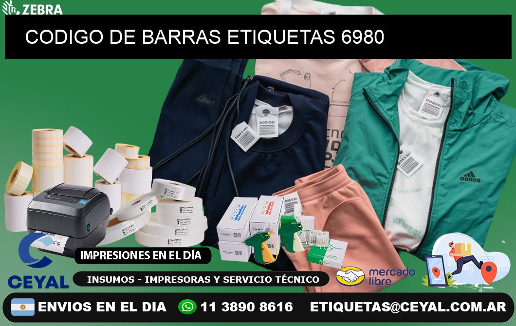 CODIGO DE BARRAS ETIQUETAS 6980