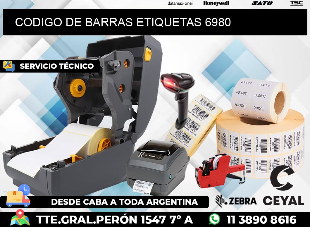 CODIGO DE BARRAS ETIQUETAS 6980