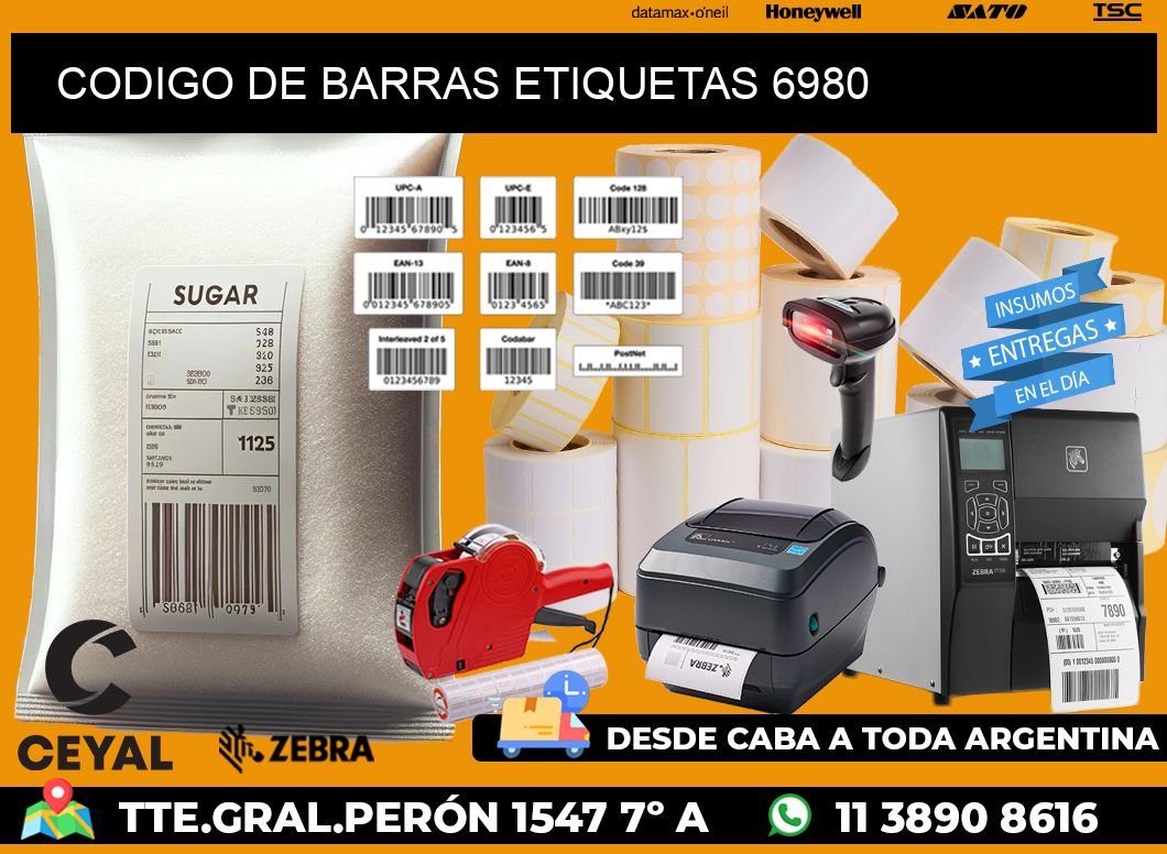 CODIGO DE BARRAS ETIQUETAS 6980