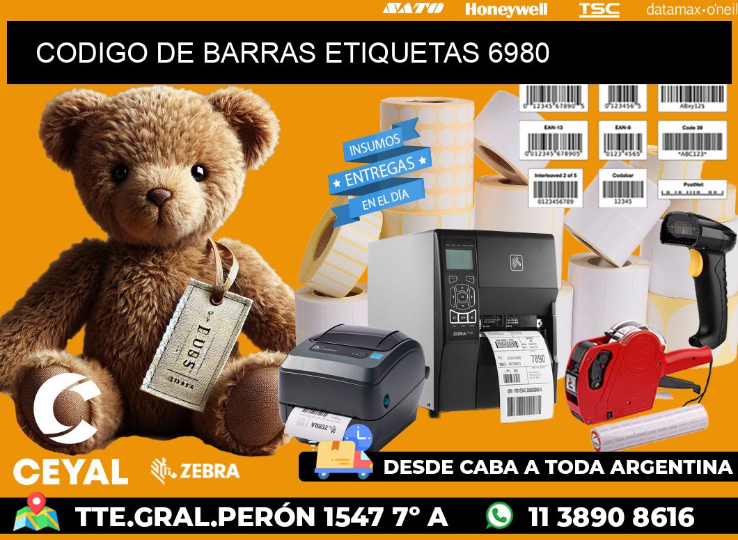 CODIGO DE BARRAS ETIQUETAS 6980