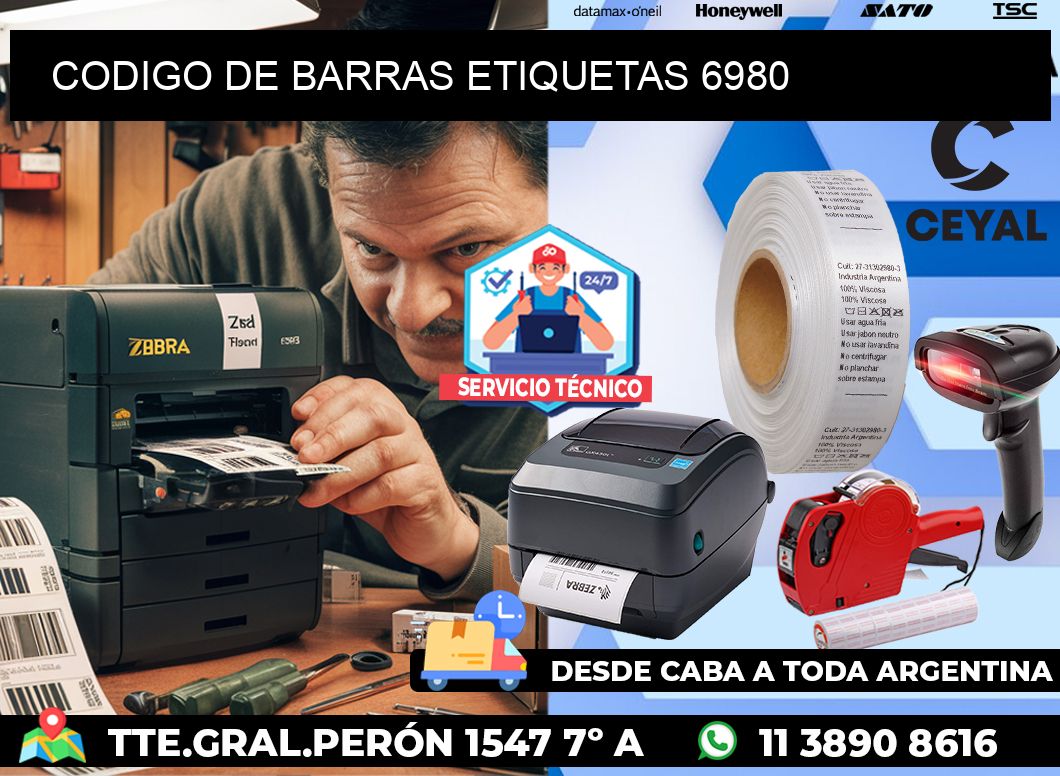 CODIGO DE BARRAS ETIQUETAS 6980