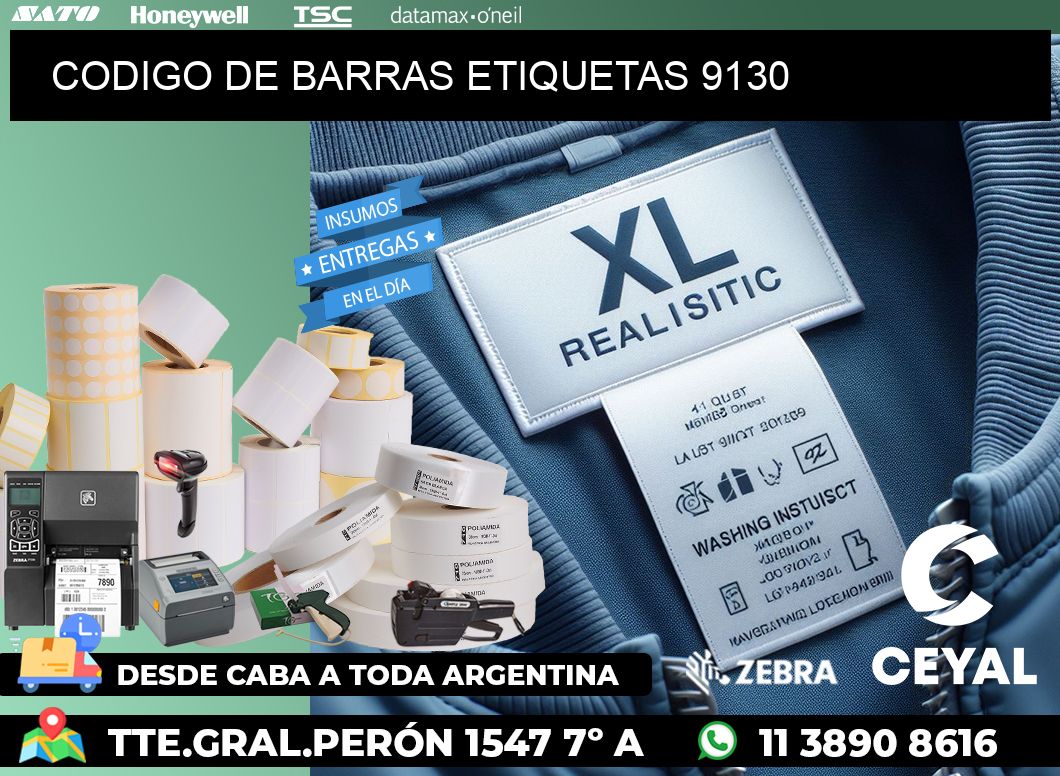 CODIGO DE BARRAS ETIQUETAS 9130