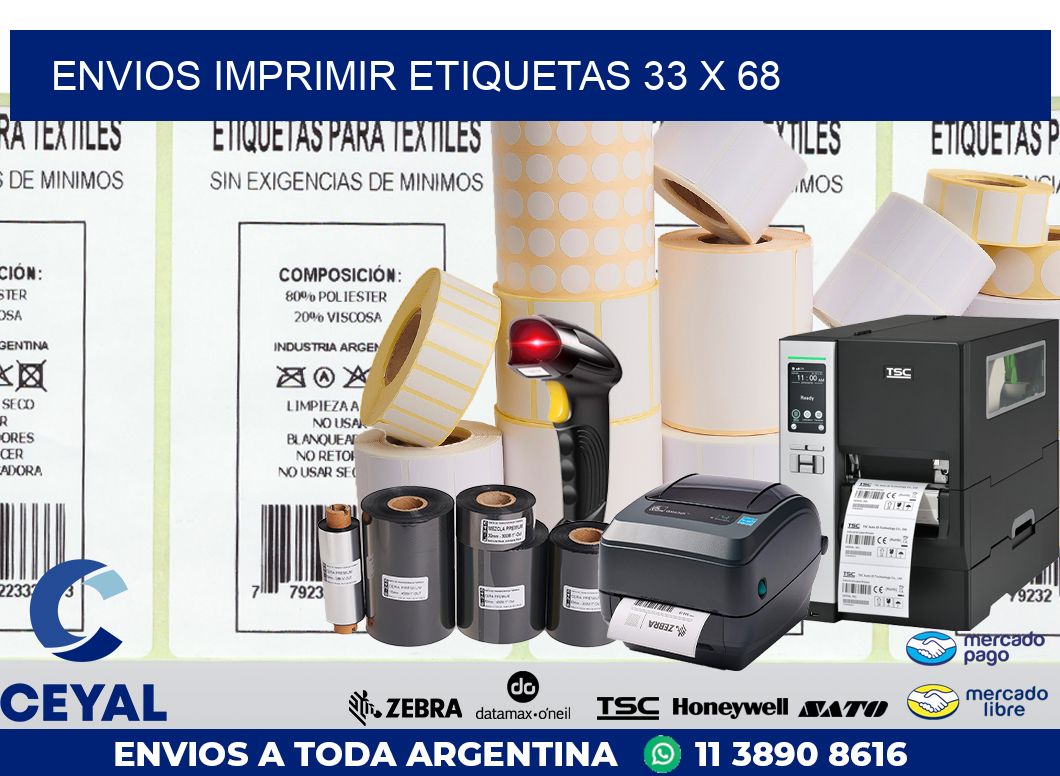 ENVIOS IMPRIMIR ETIQUETAS 33 x 68