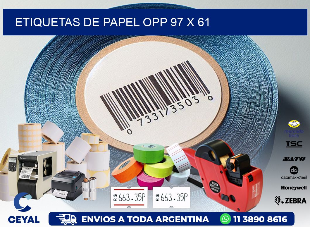 ETIQUETAS DE PAPEL OPP 97 x 61