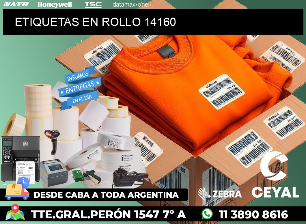 ETIQUETAS EN ROLLO 14160