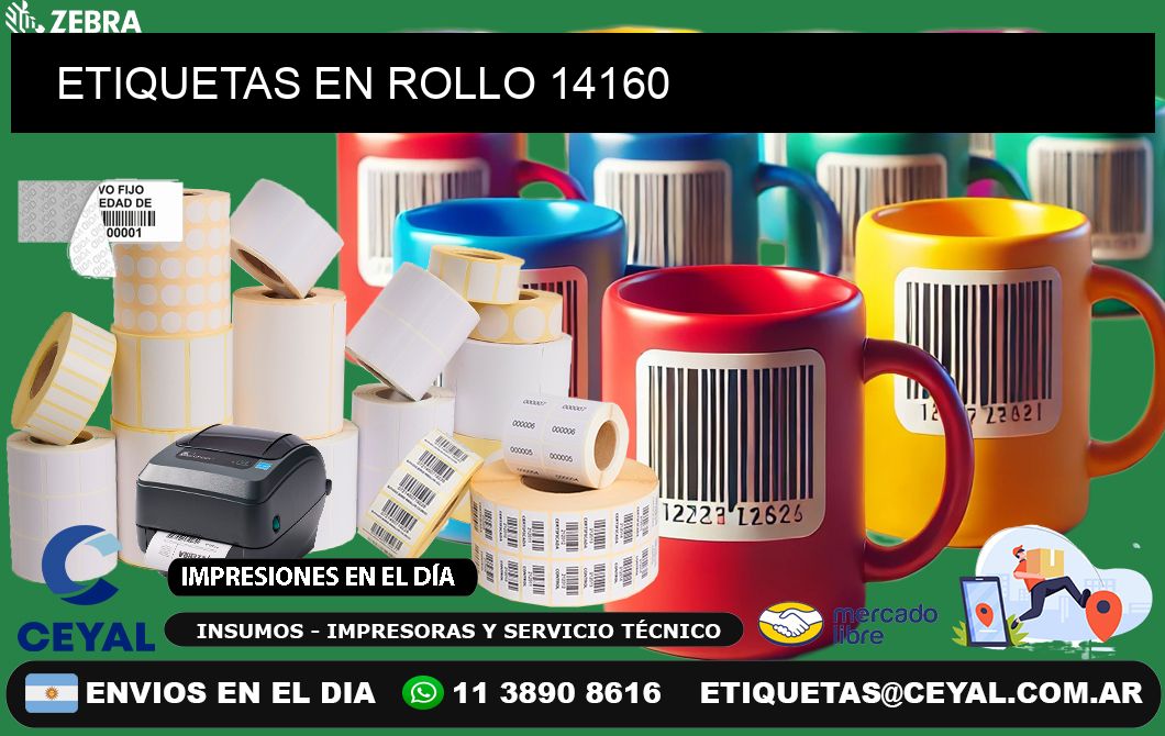 ETIQUETAS EN ROLLO 14160