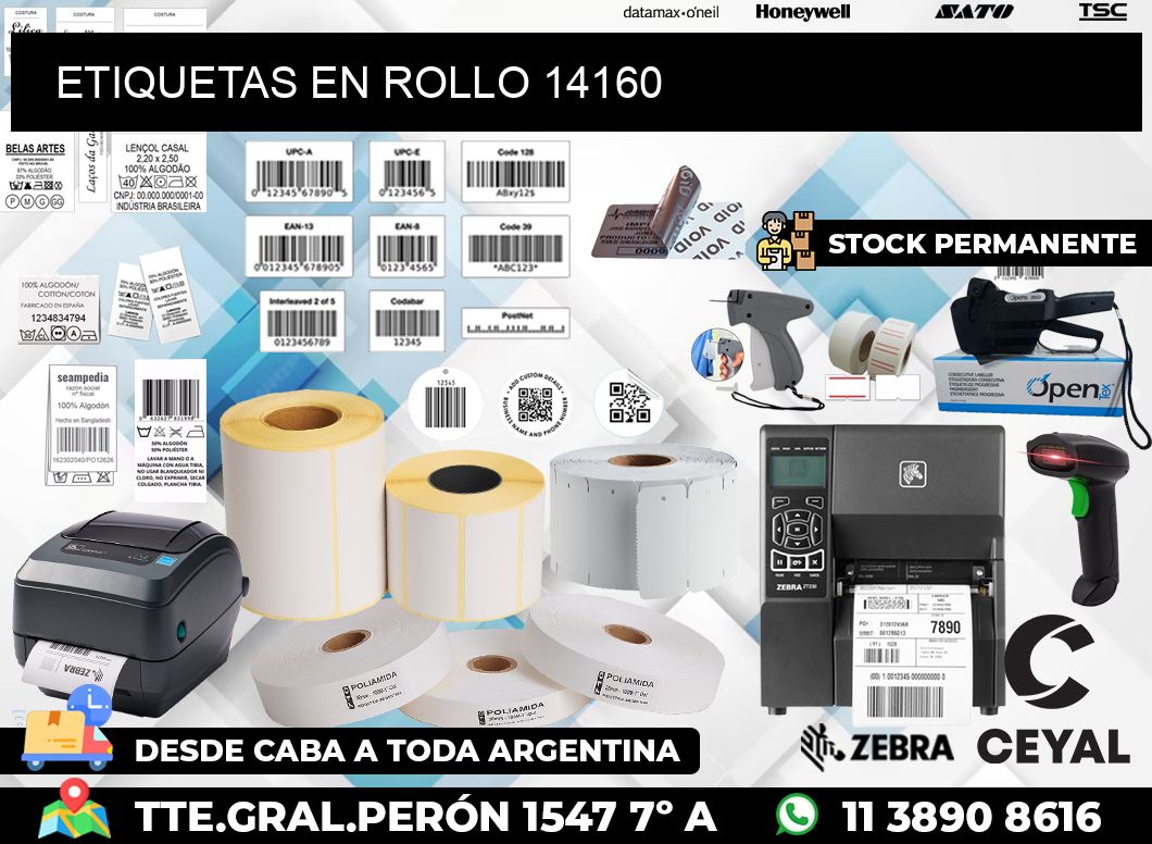 ETIQUETAS EN ROLLO 14160