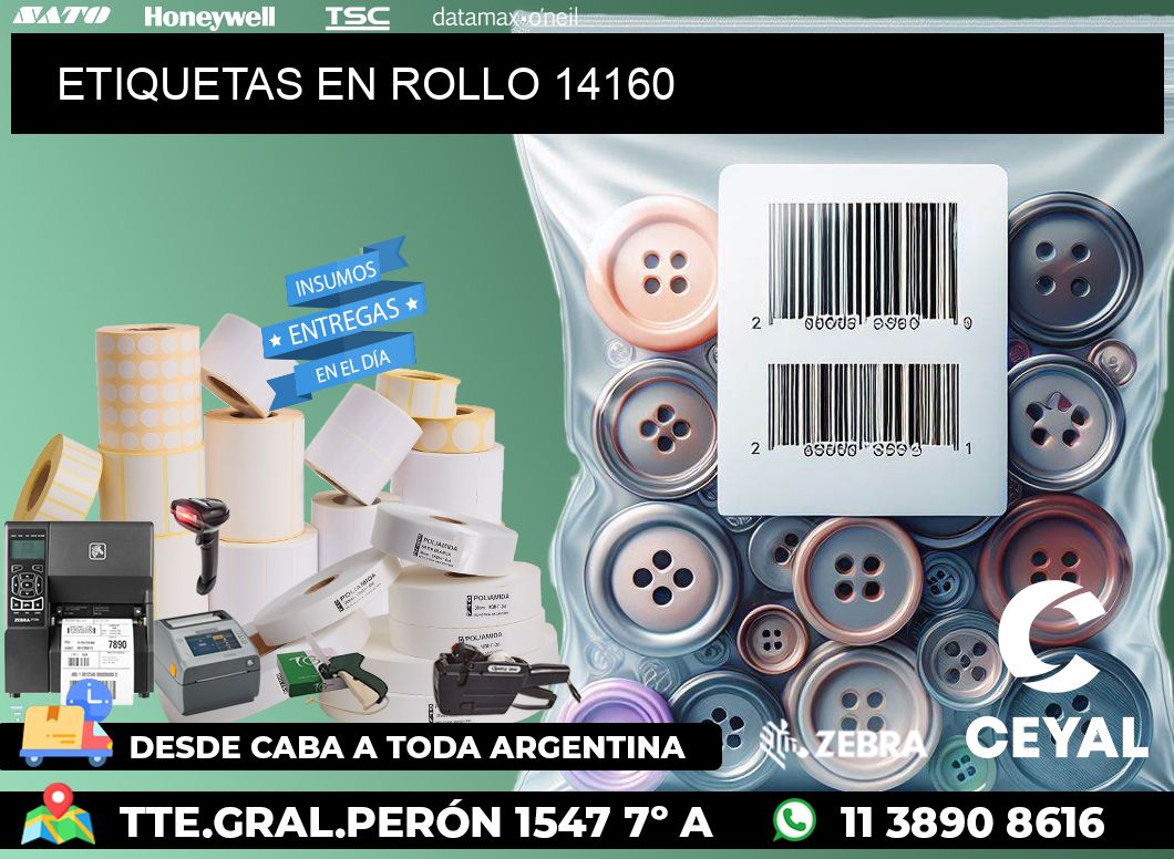 ETIQUETAS EN ROLLO 14160