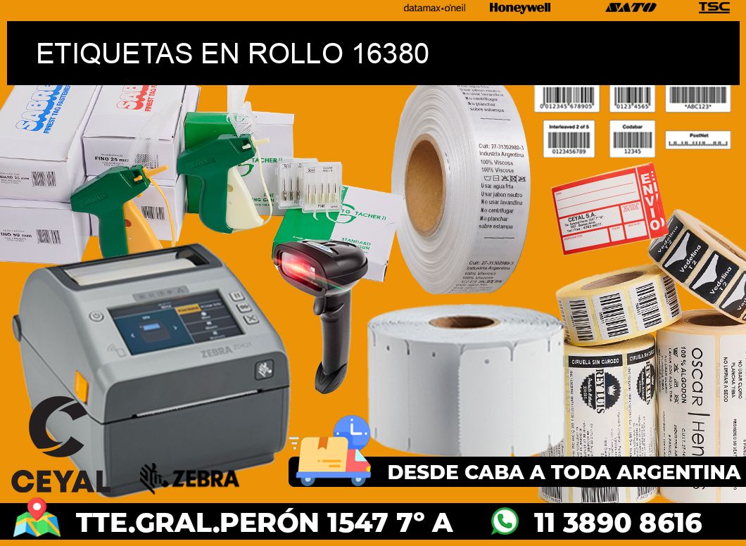 ETIQUETAS EN ROLLO 16380