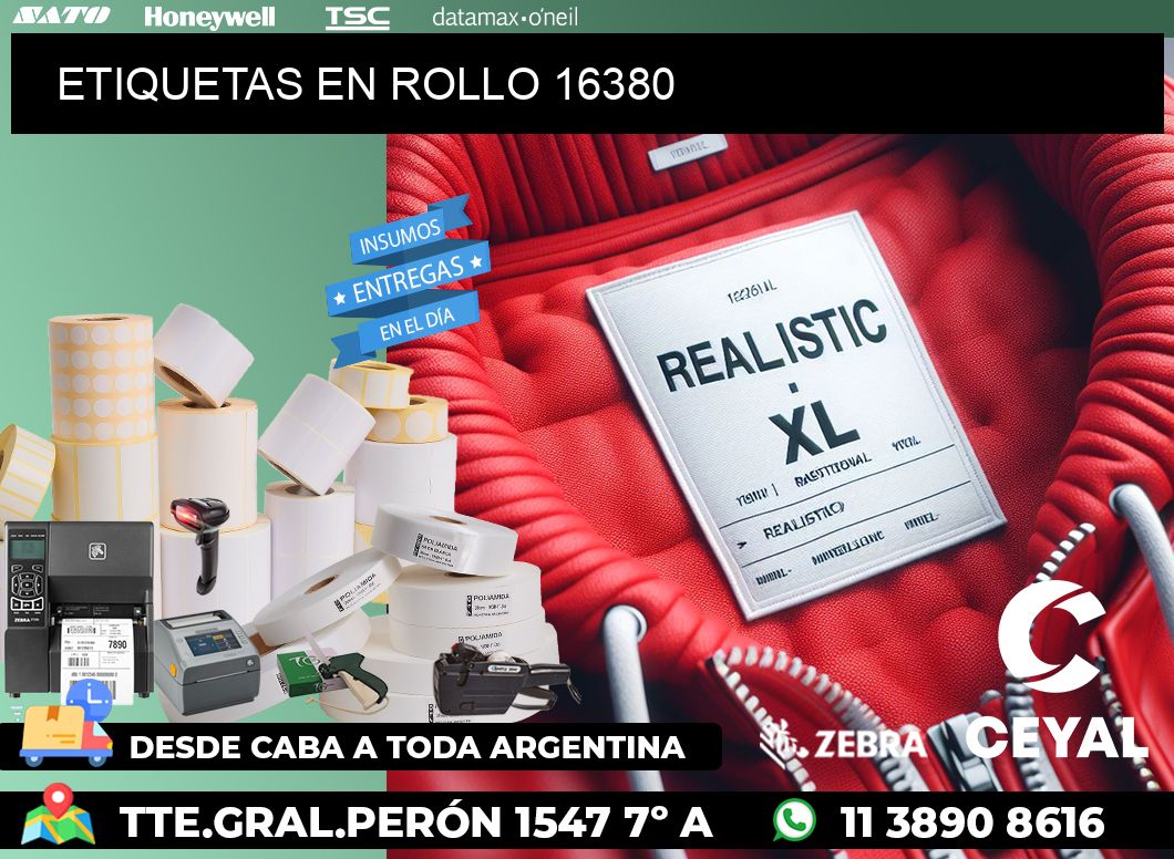 ETIQUETAS EN ROLLO 16380