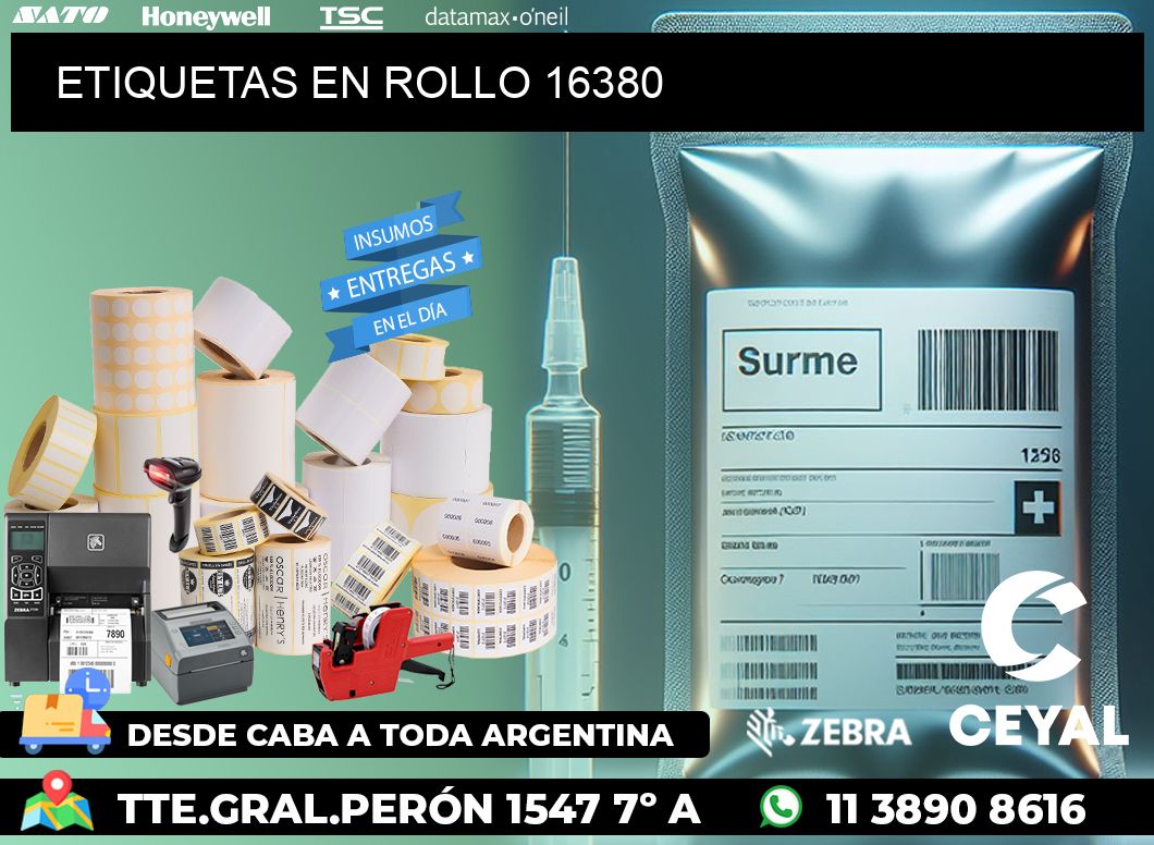 ETIQUETAS EN ROLLO 16380