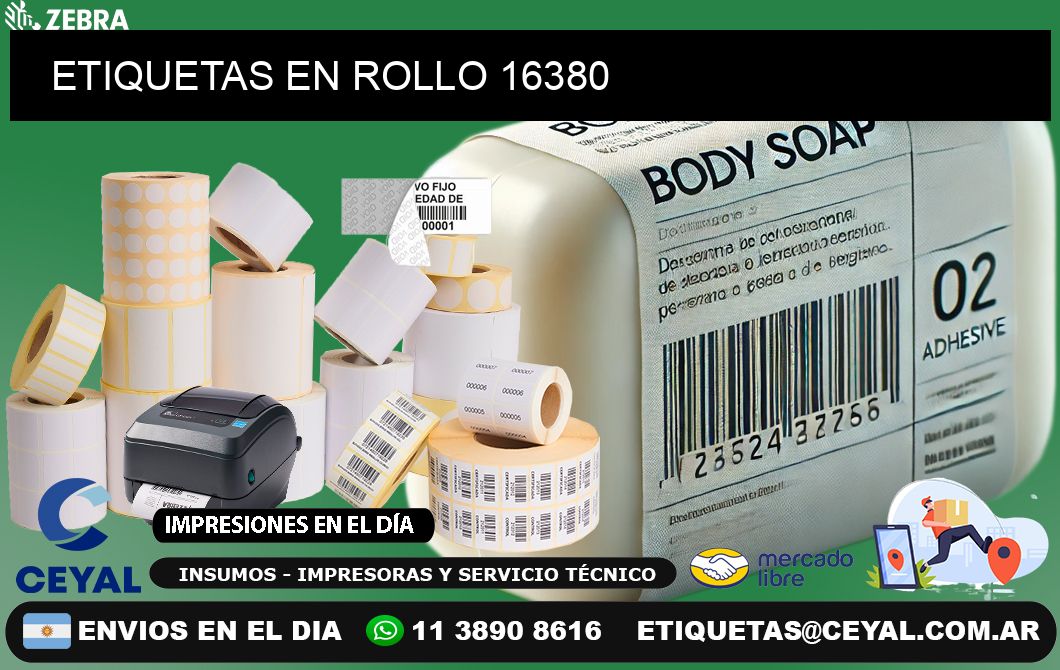 ETIQUETAS EN ROLLO 16380