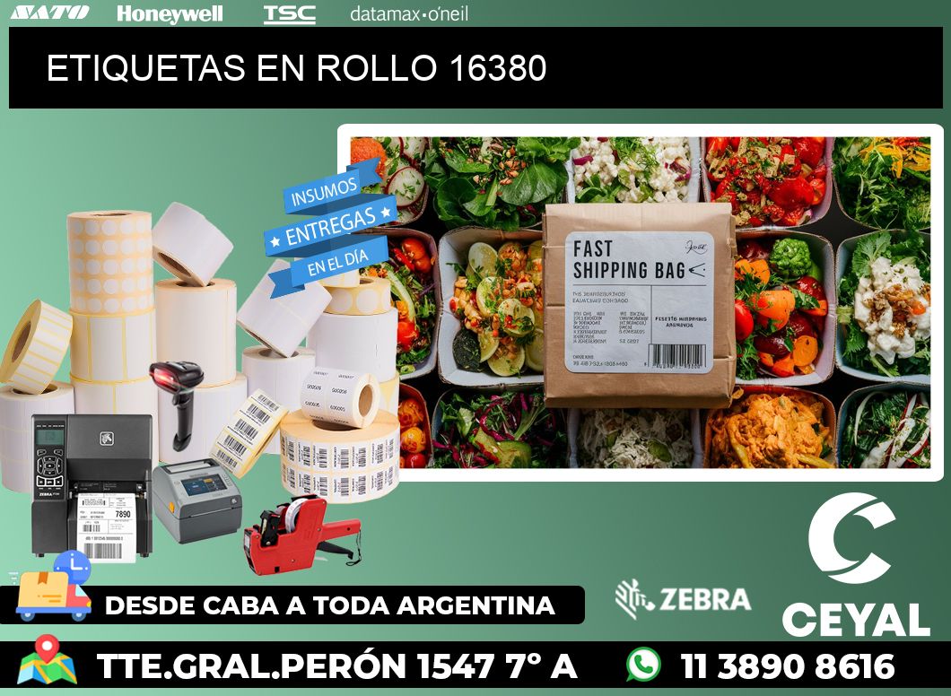 ETIQUETAS EN ROLLO 16380