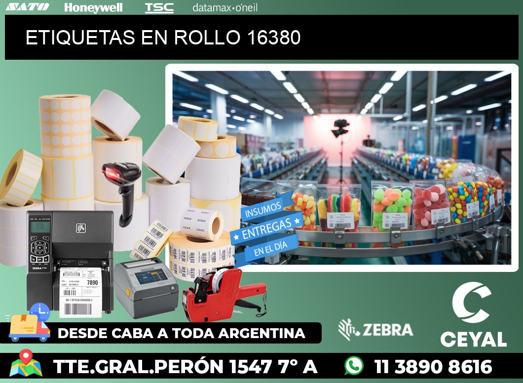 ETIQUETAS EN ROLLO 16380