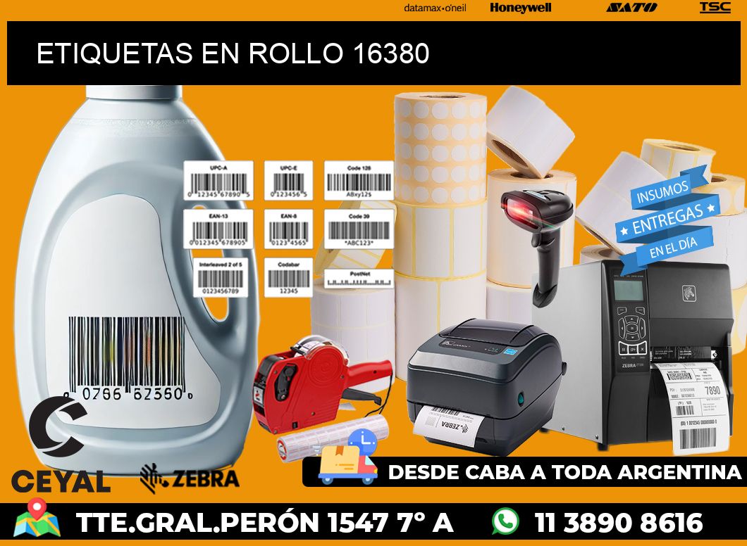 ETIQUETAS EN ROLLO 16380